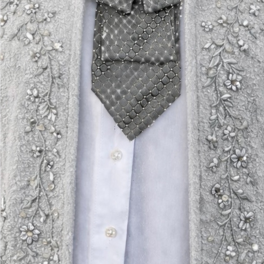 BIG BLING Necktie Necklace with Rhinestone Brooch and Chain OOAK - WOWSERS! - Picture 8 of 10